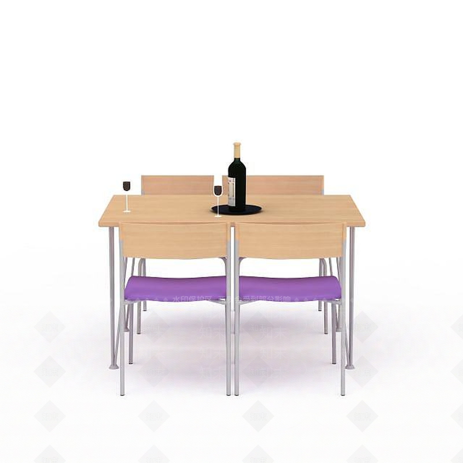 现代简易餐桌3D模型下载【ID:1198235316】