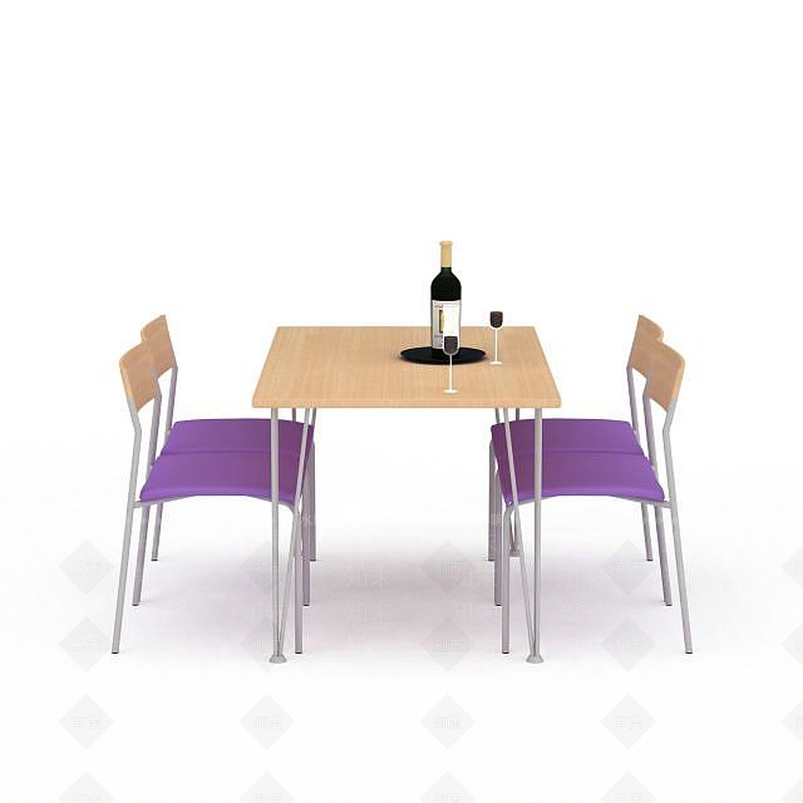 现代简易餐桌3D模型下载【ID:1198235316】