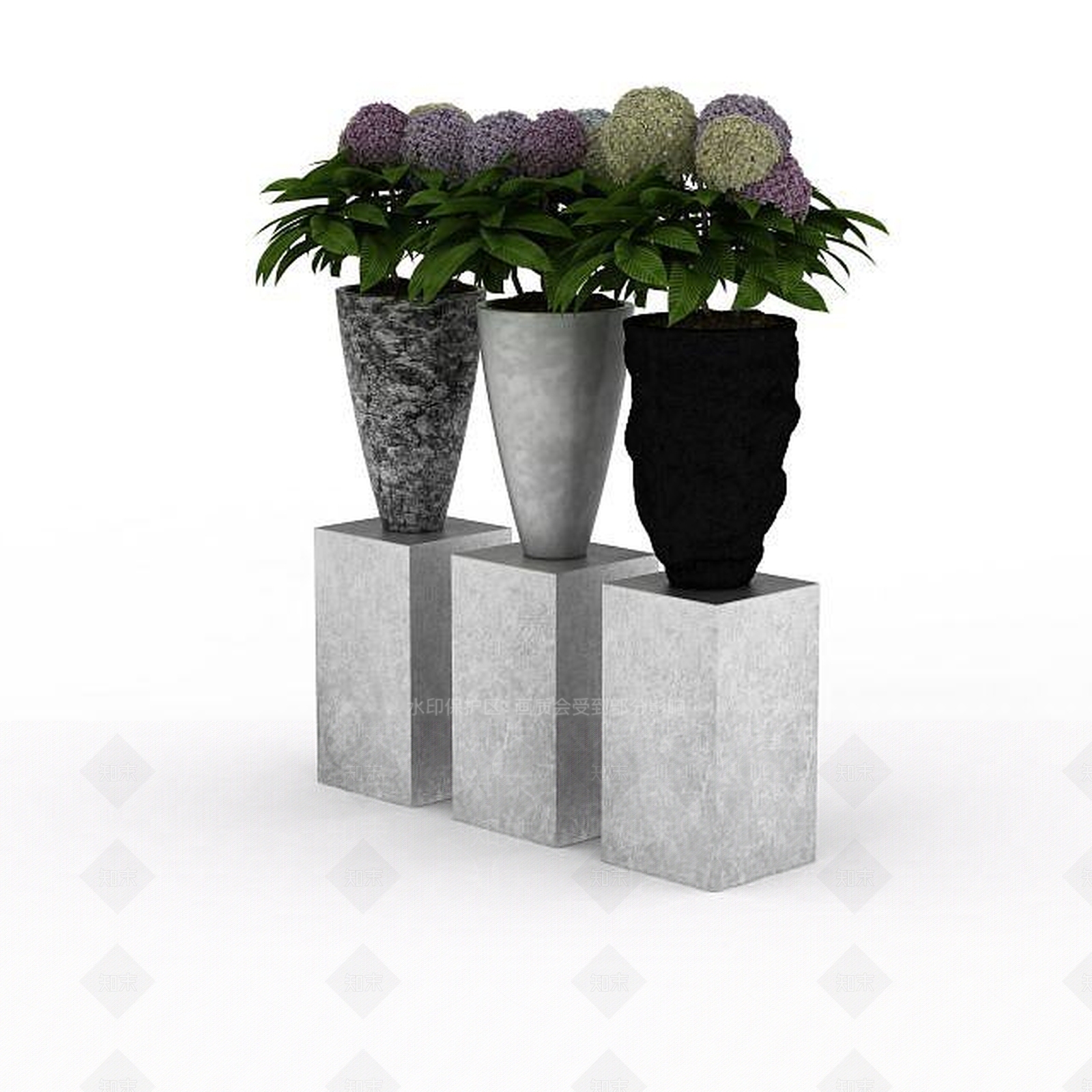 现代办公室装饰花3D模型下载【ID:1198235484】