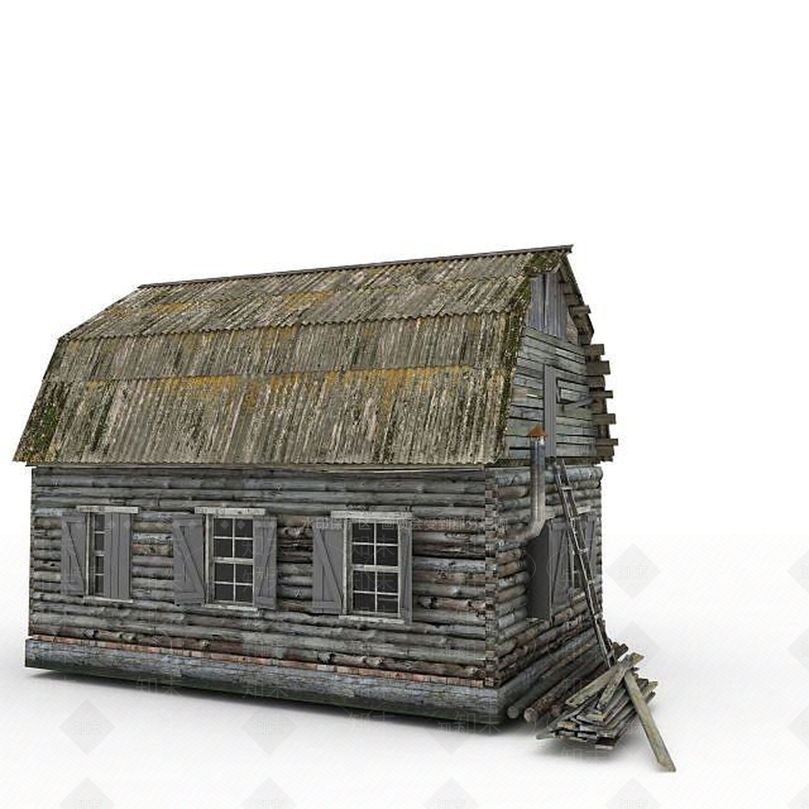 现代破旧木屋3D模型下载【ID:1198235858】