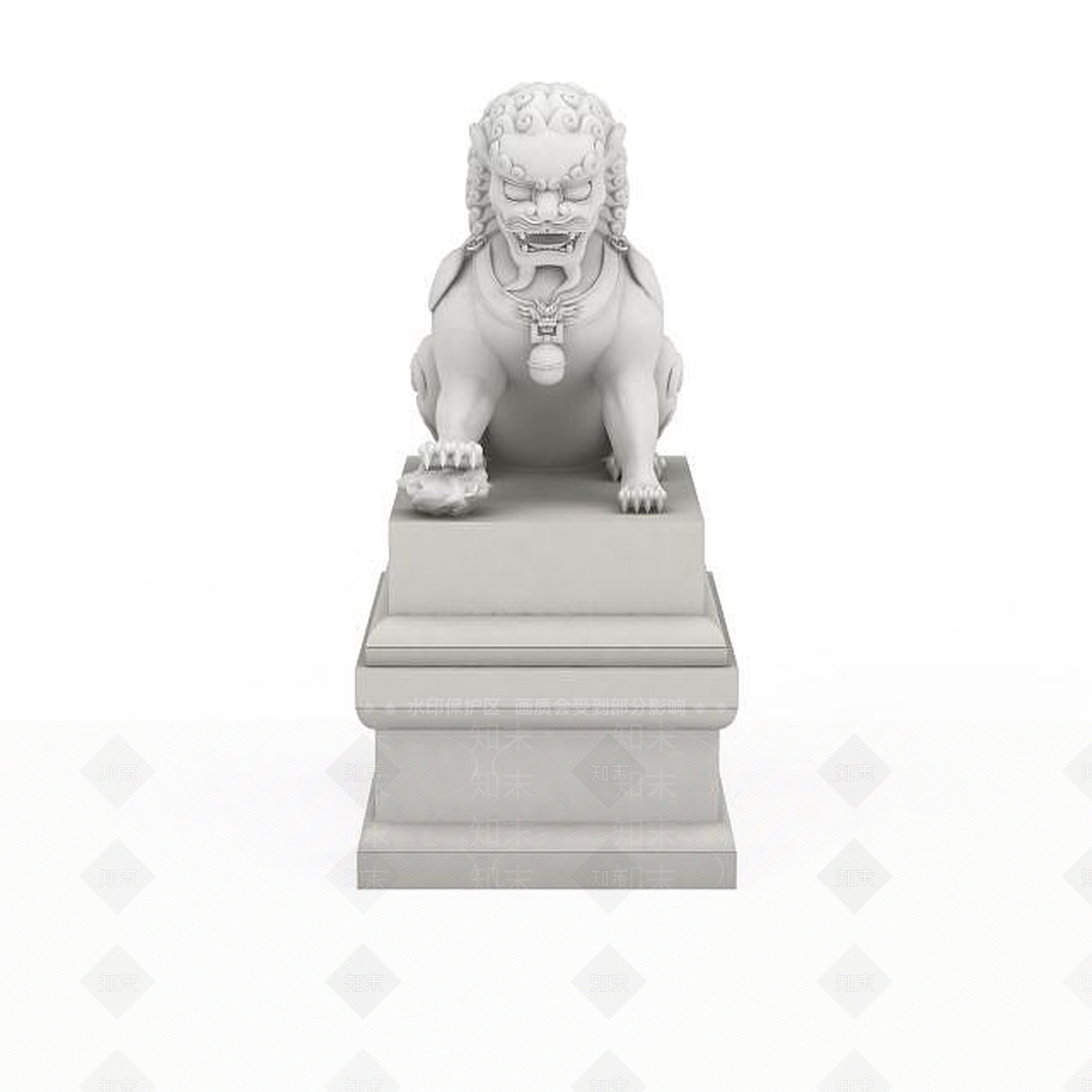 现代狮子雕塑3D模型下载【ID:1198237002】