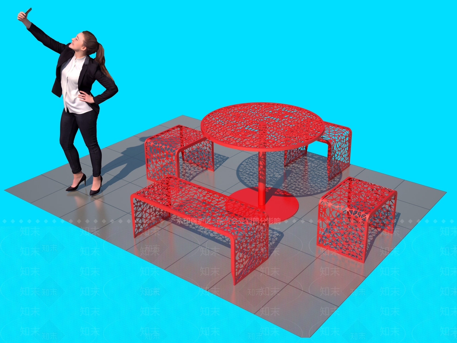 现代餐桌3D模型下载【ID:1198237167】