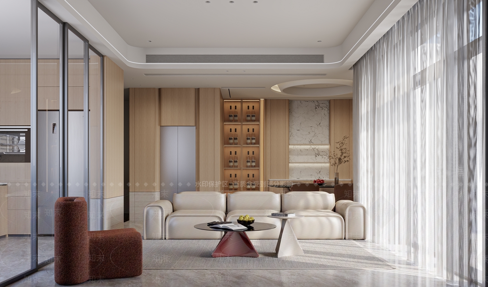 现代别墅客厅SU模型下载【ID:1198241687】