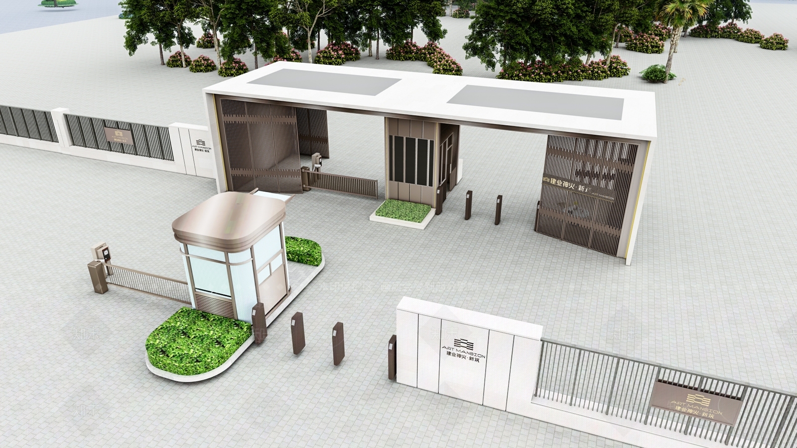 现代入口大门SU模型下载【ID:1198243078】