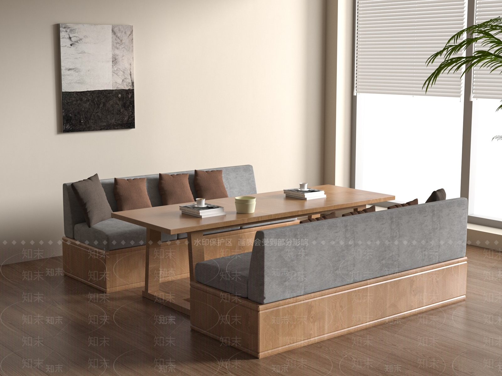现代卡座沙发3D模型下载【ID:1198248854】