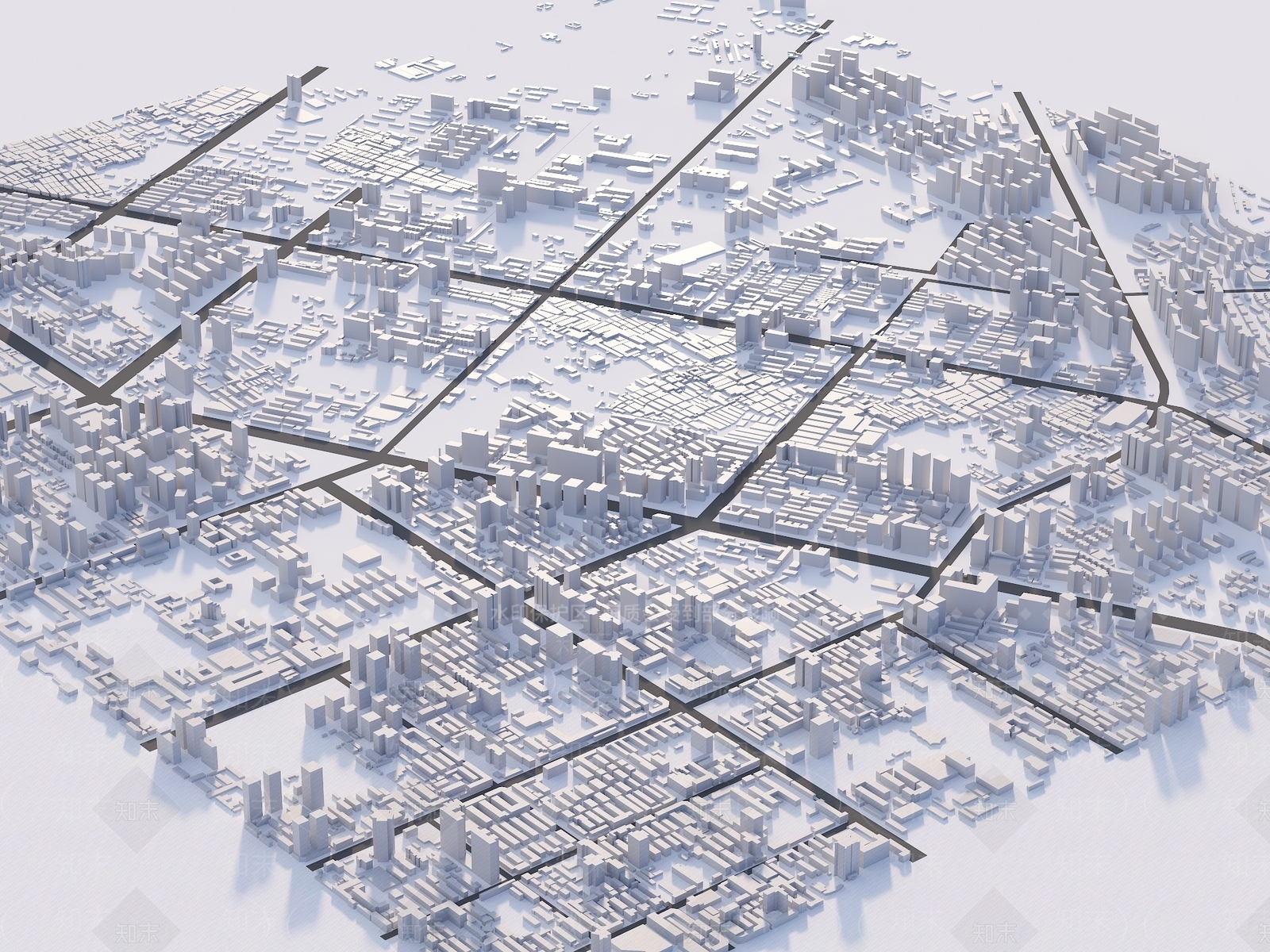 现代鸟瞰规划SU模型下载【ID:1198248861】