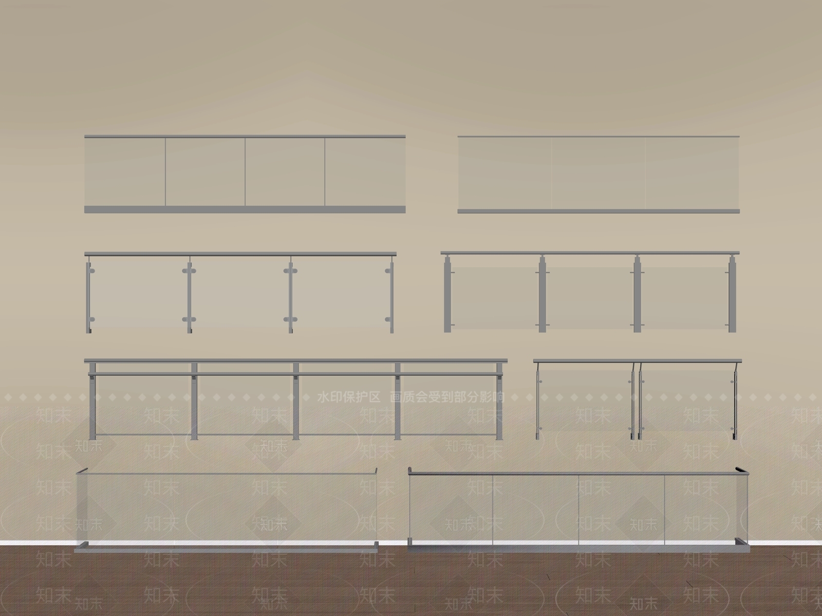 现代围栏护栏SU模型下载【ID:1198250314】