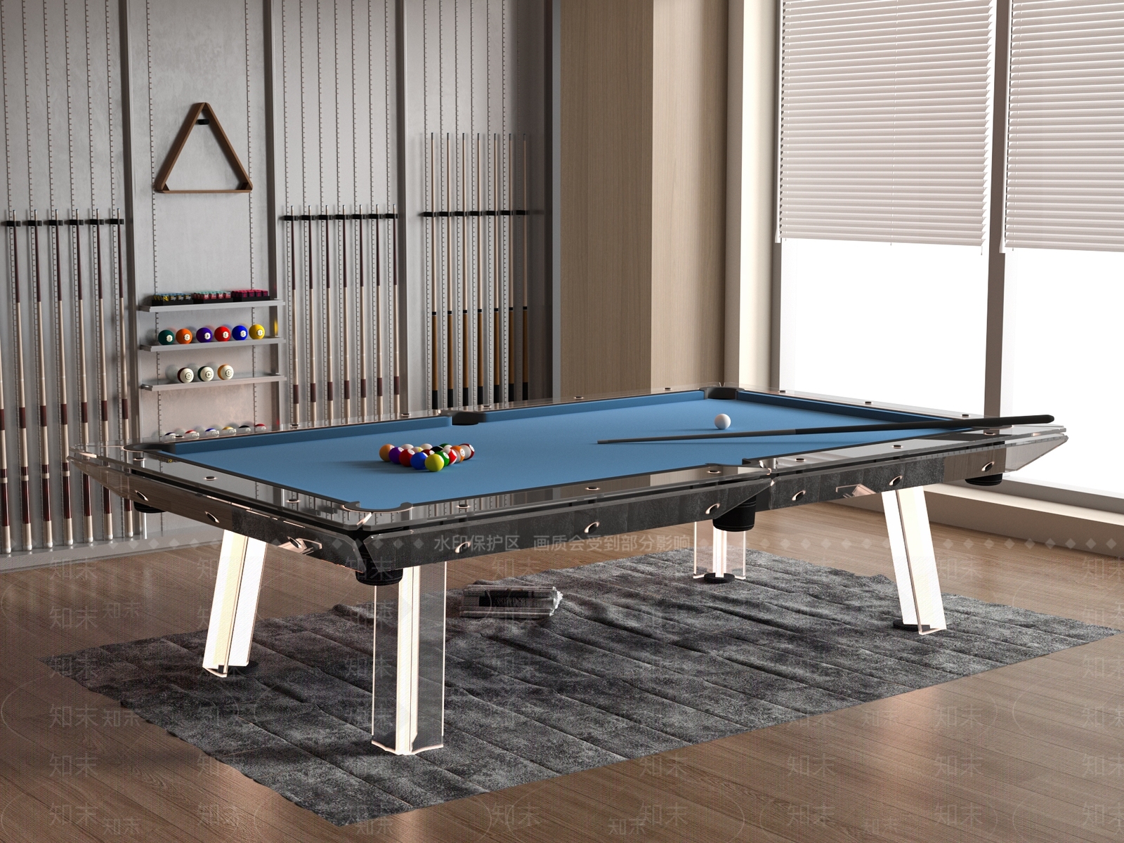 现代台球室SU模型下载【ID:1198250551】