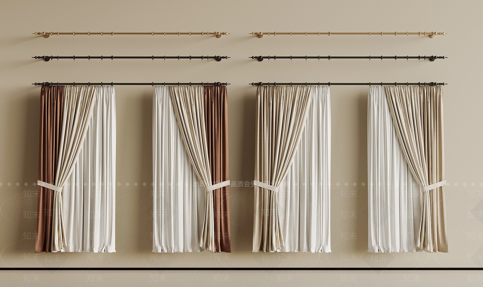 窗帘杆3D模型下载【ID:1198250821】
