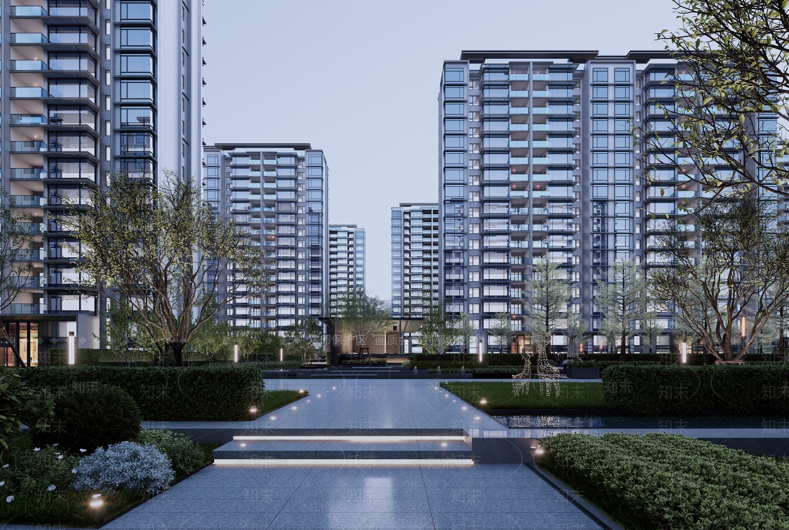 现代小区建筑SU模型下载【ID:1198252406】