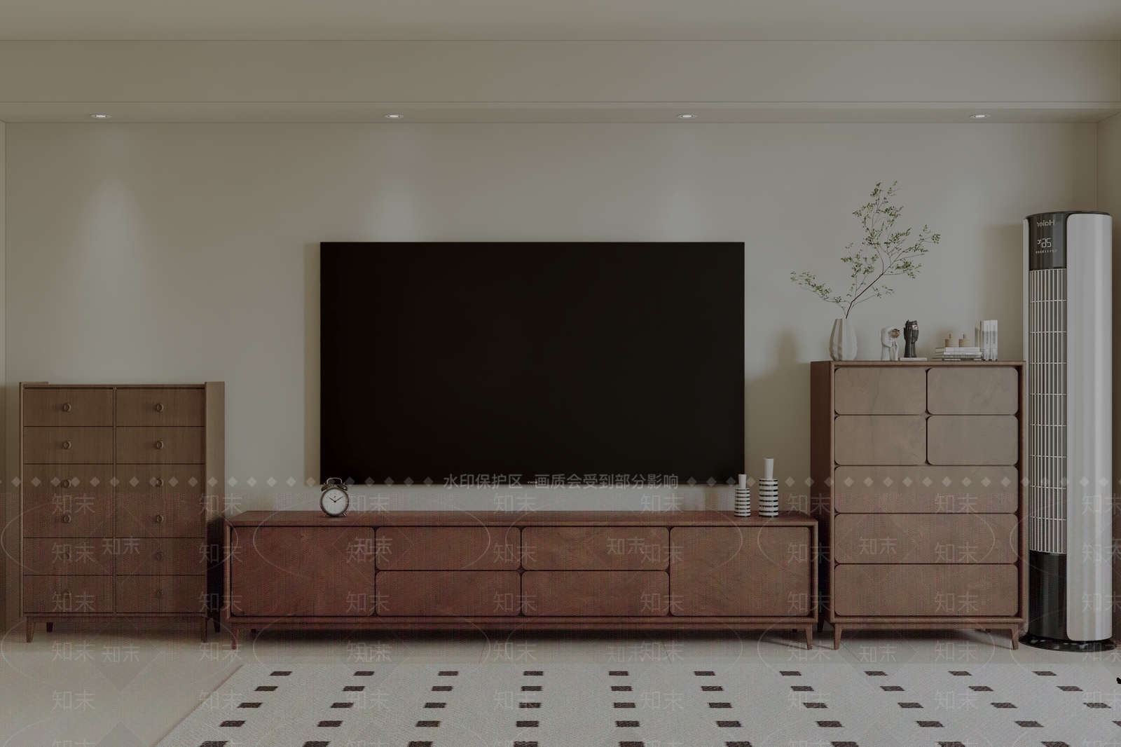 复古中古电视柜3D模型下载【ID:1198257566】