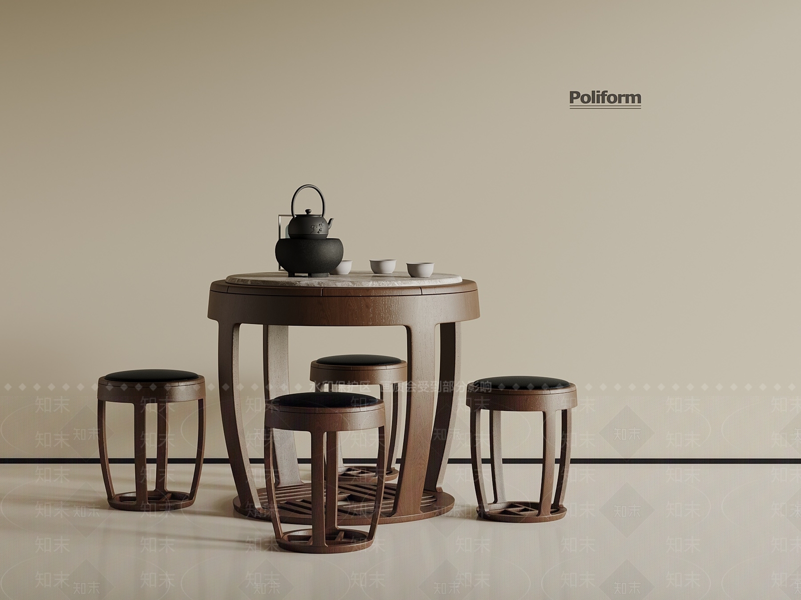 新中式茶桌椅SU模型下载【ID:1198259021】