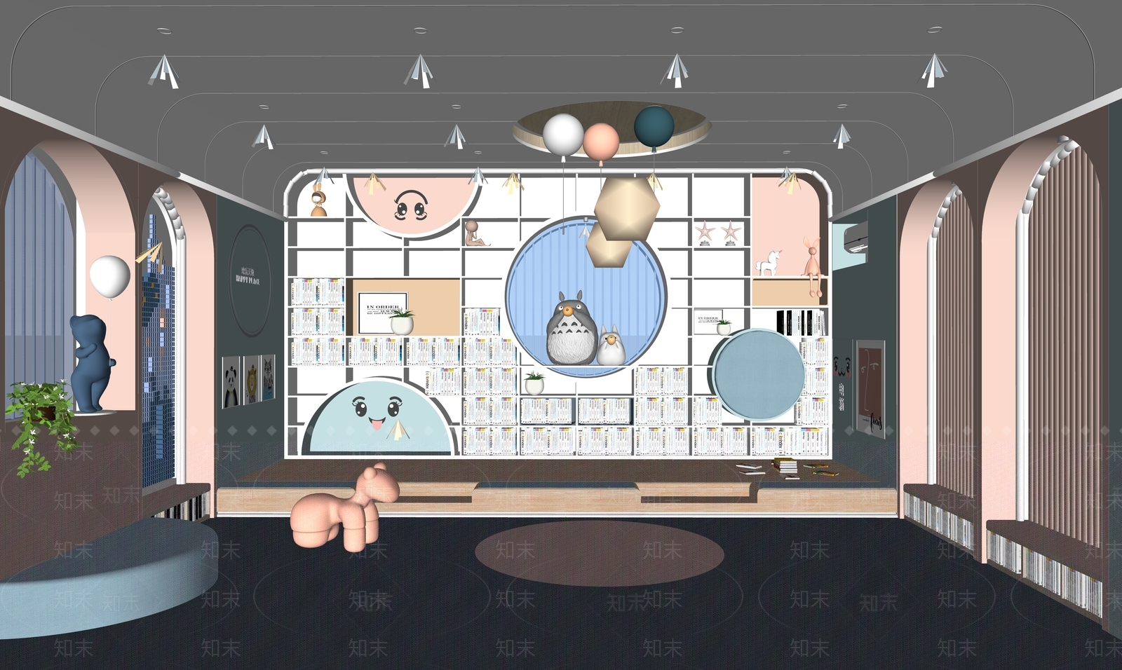 现代幼儿园内部SU模型下载【ID:1198259870】