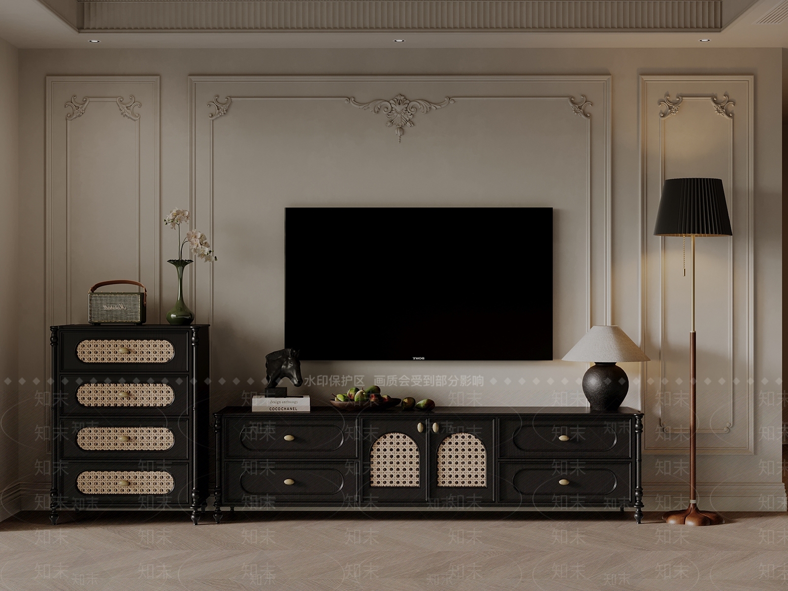 法式电视柜SU模型下载【ID:1198260919】