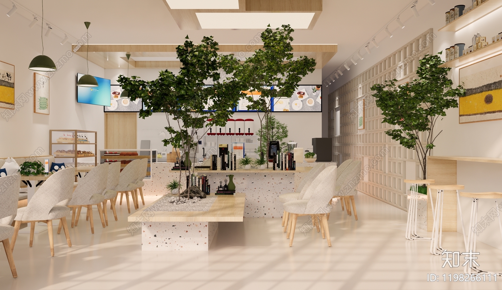 现代奶油蛋糕店施工图下载【ID:1198266111】