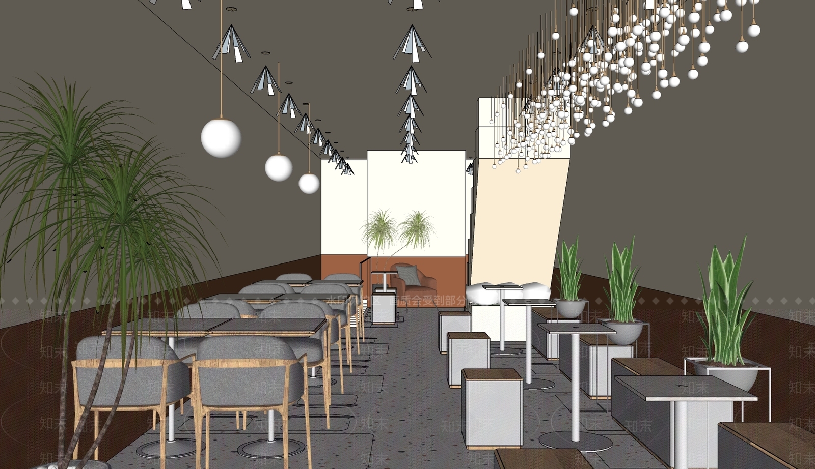 现代奶油奶茶店SU模型下载【ID:1198267054】