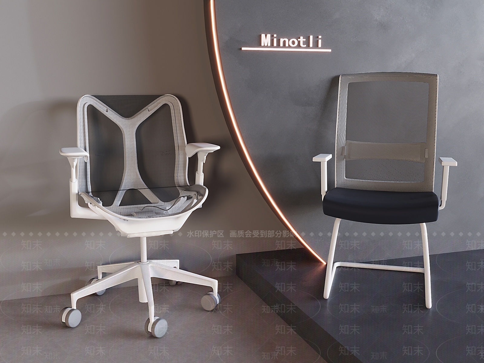 现代办公椅3D模型下载【ID:1198267154】