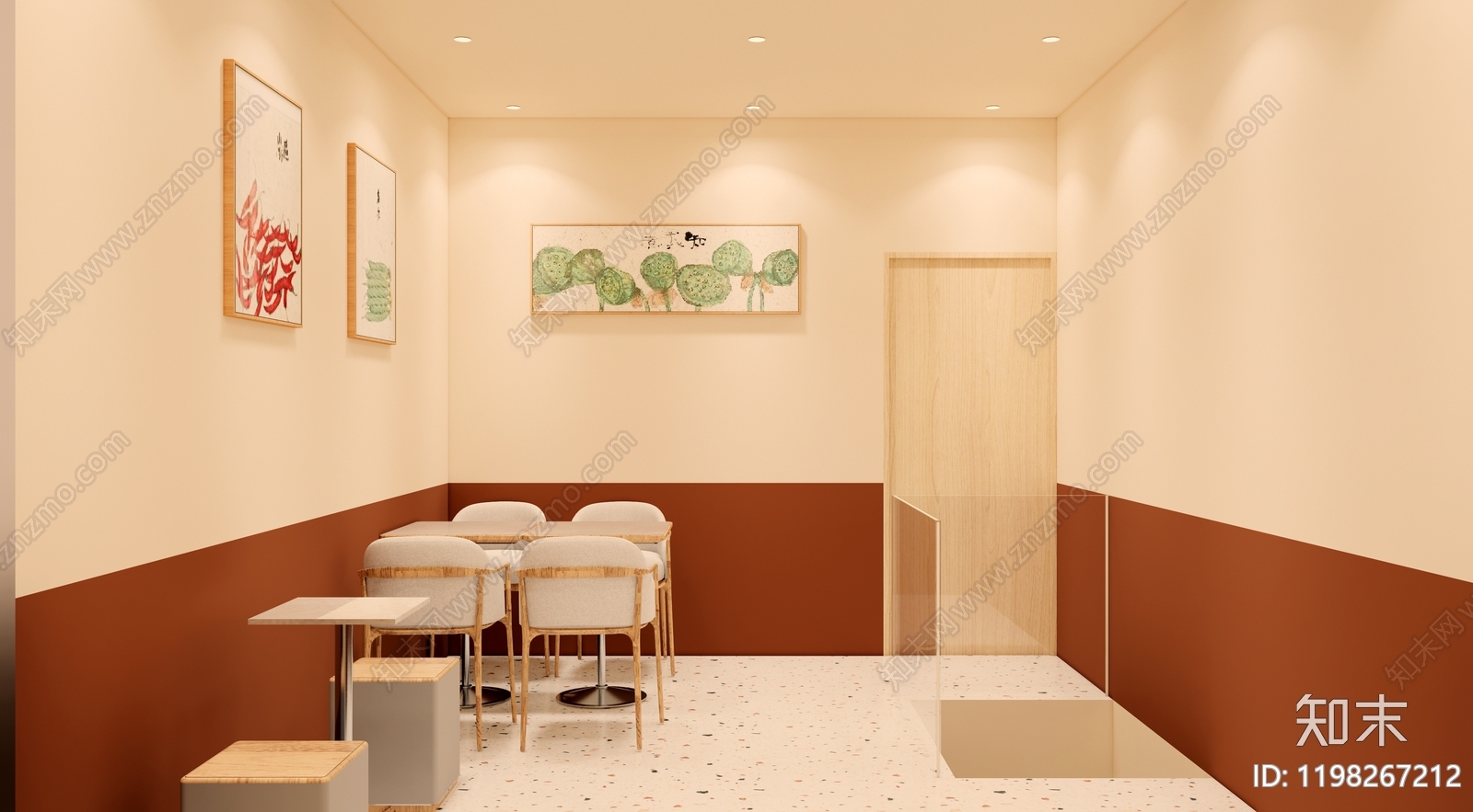现代奶茶店施工图下载【ID:1198267212】
