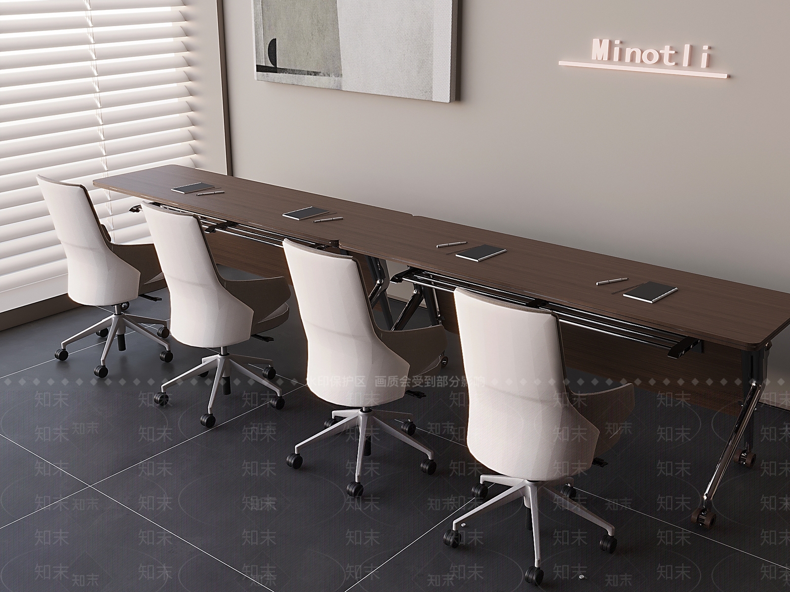 意式轻奢办公桌椅3D模型下载【ID:1198268136】