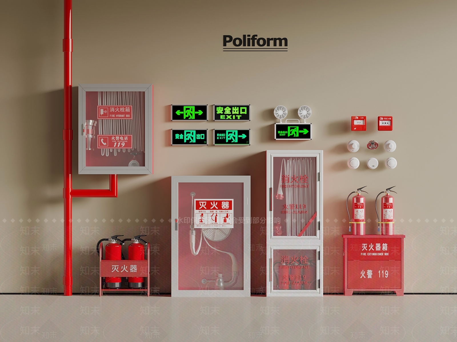 现代安全设施3D模型下载【ID:1198271578】