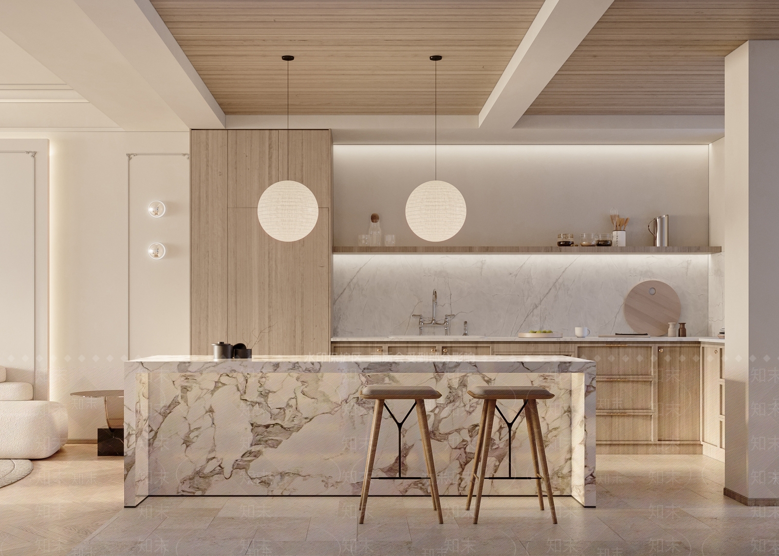 轻奢极简家居客厅3D模型下载【ID:1198275487】