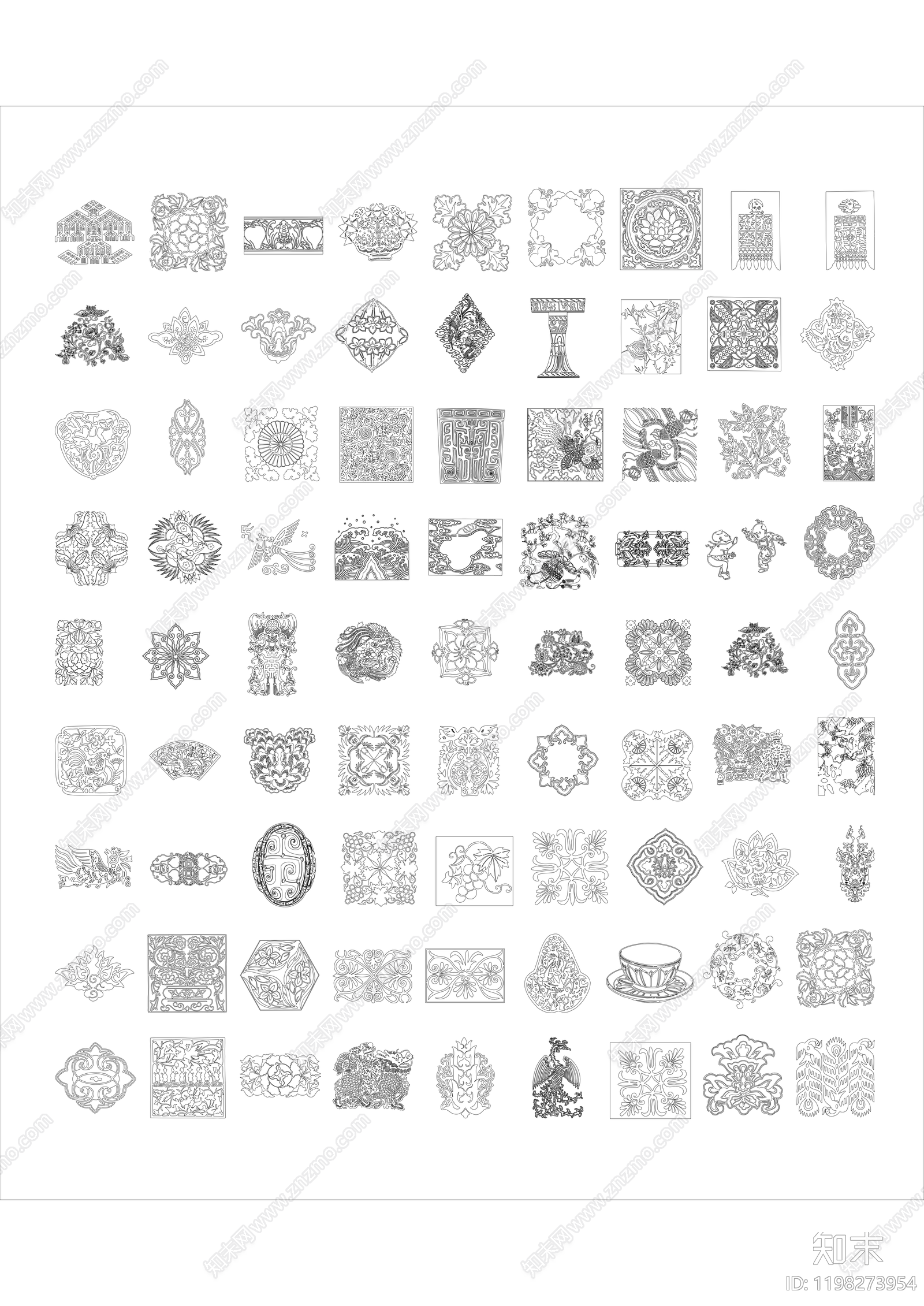 新中式其他图库施工图下载【ID:1198273954】