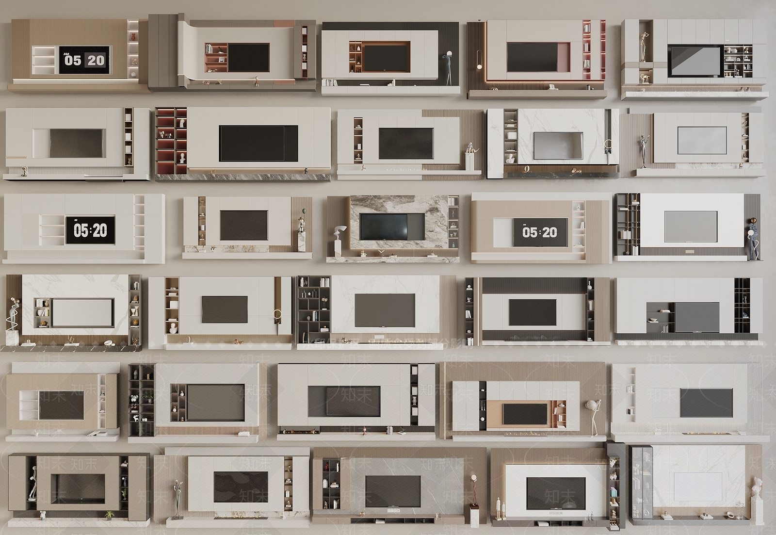 现代电视背景墙3D模型下载【ID:1198278617】