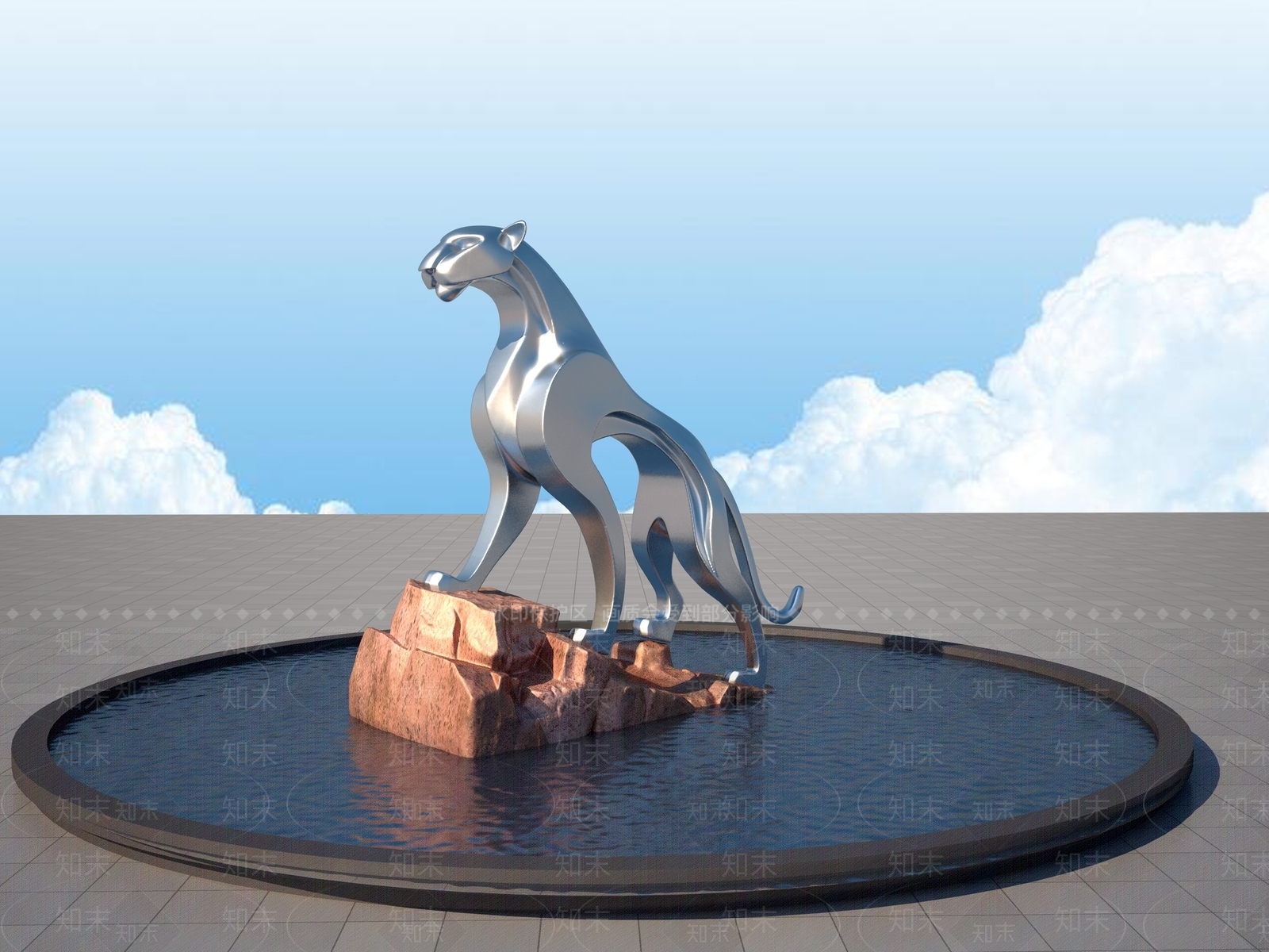 现代景观雕塑3D模型下载【ID:1198279417】