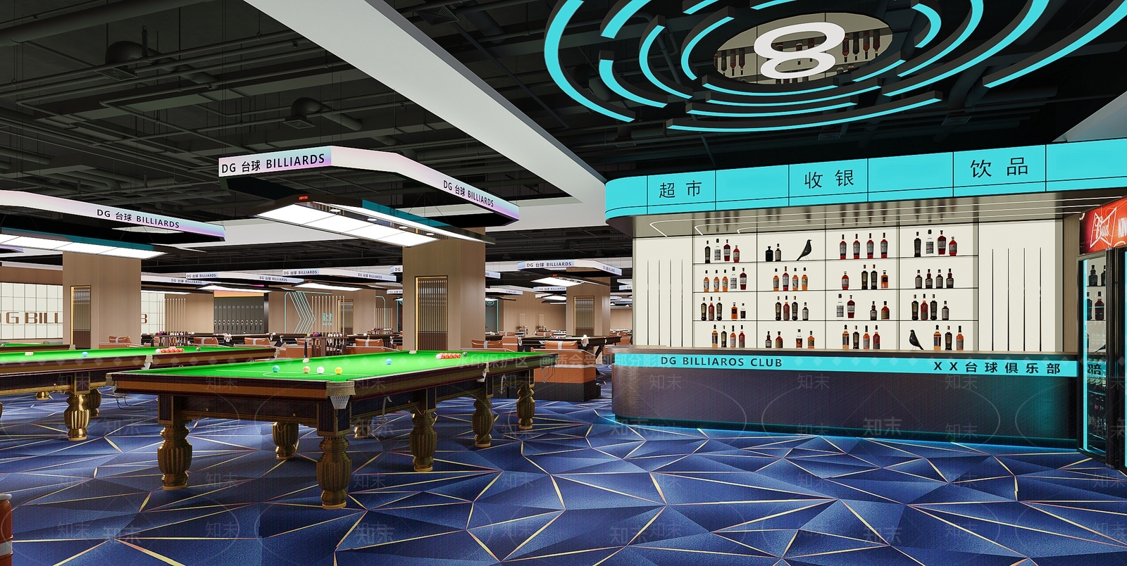 现代台球室SU模型下载【ID:1198280456】