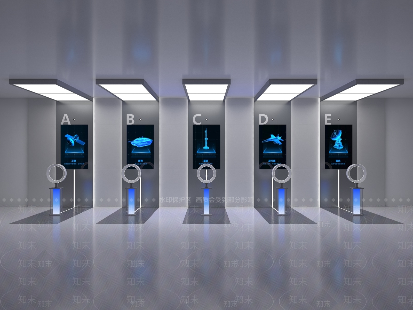 现代科技教育展厅SU模型下载【ID:1198284621】