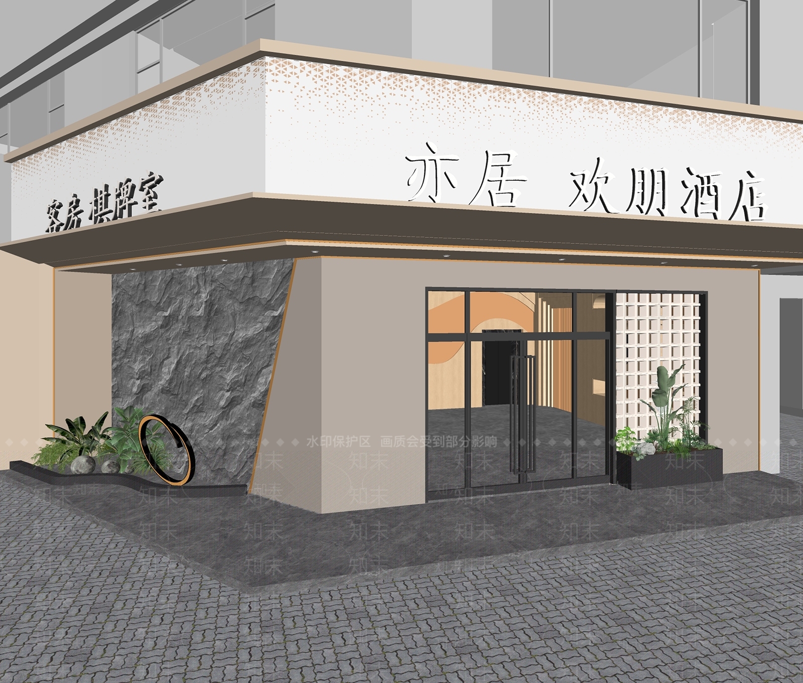 现代门头SU模型下载【ID:1198286183】