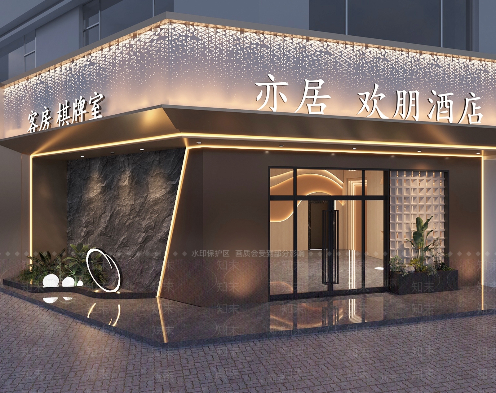 现代门头SU模型下载【ID:1198286183】