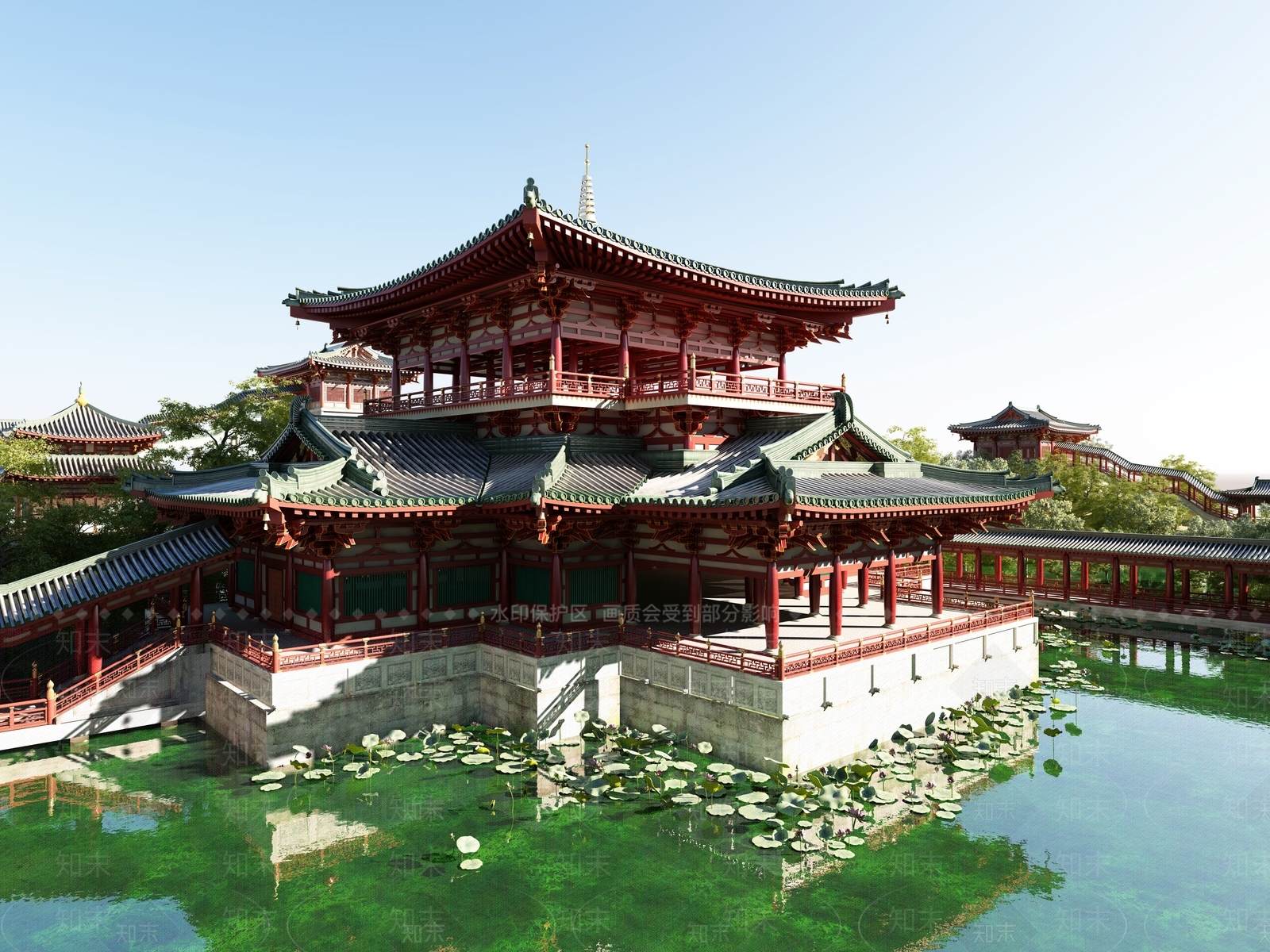 中式中古古建3D模型下载【ID:1198286919】