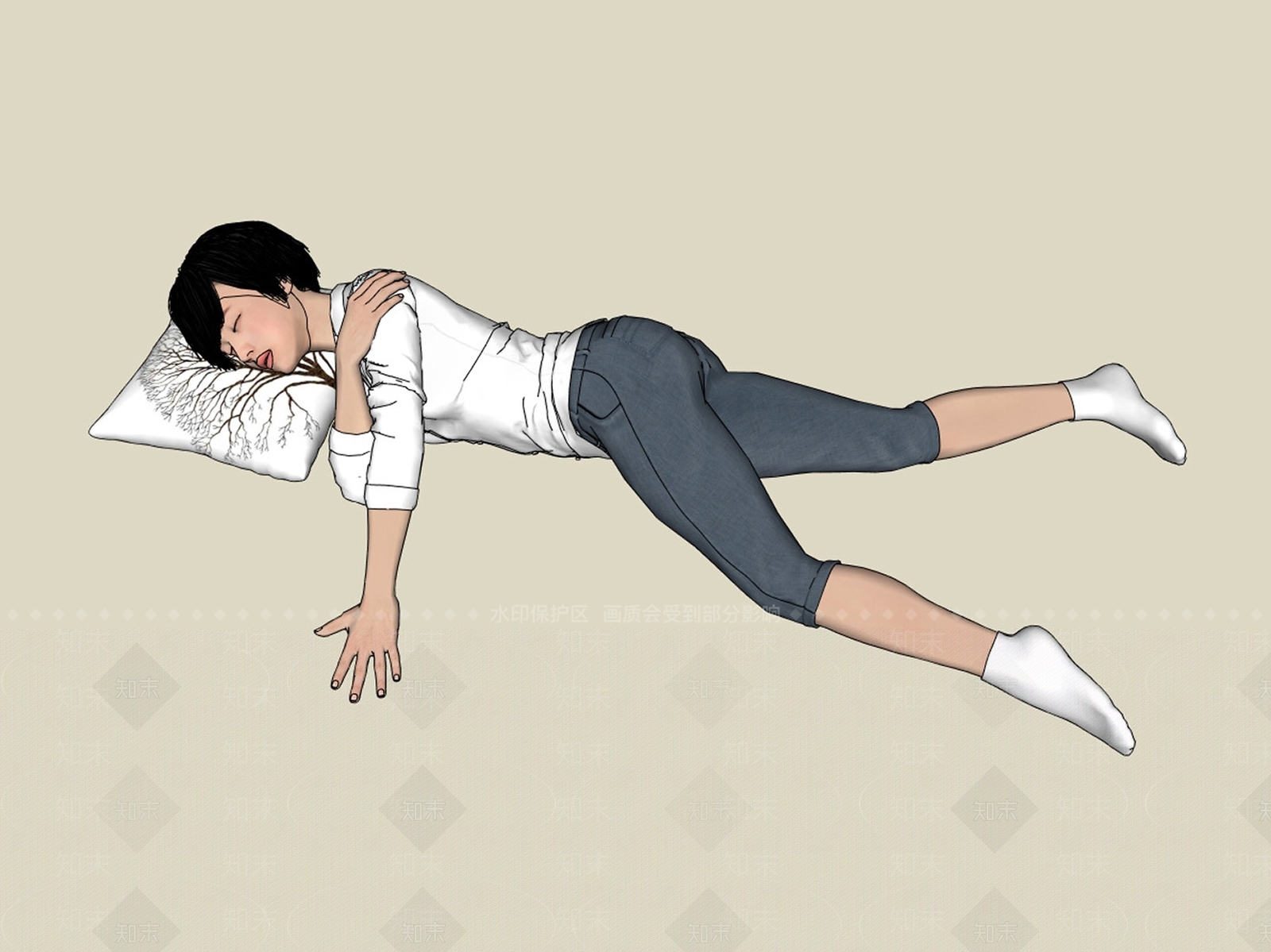 女人SU模型下载【ID:1198287383】