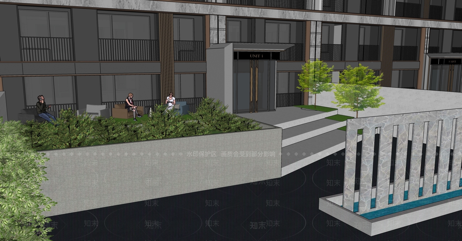 现代其他景观小品SU模型下载【ID:1198287902】