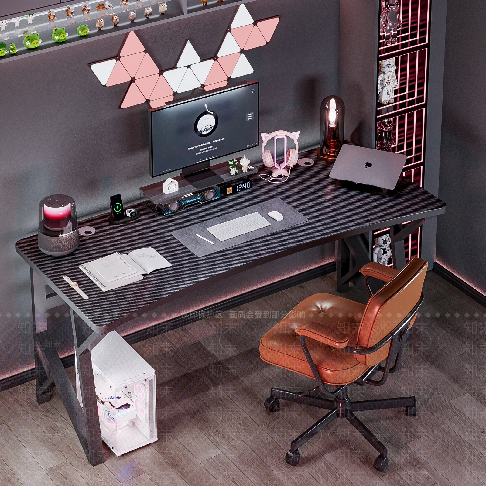 现代简约书桌椅3D模型下载【ID:1198289556】