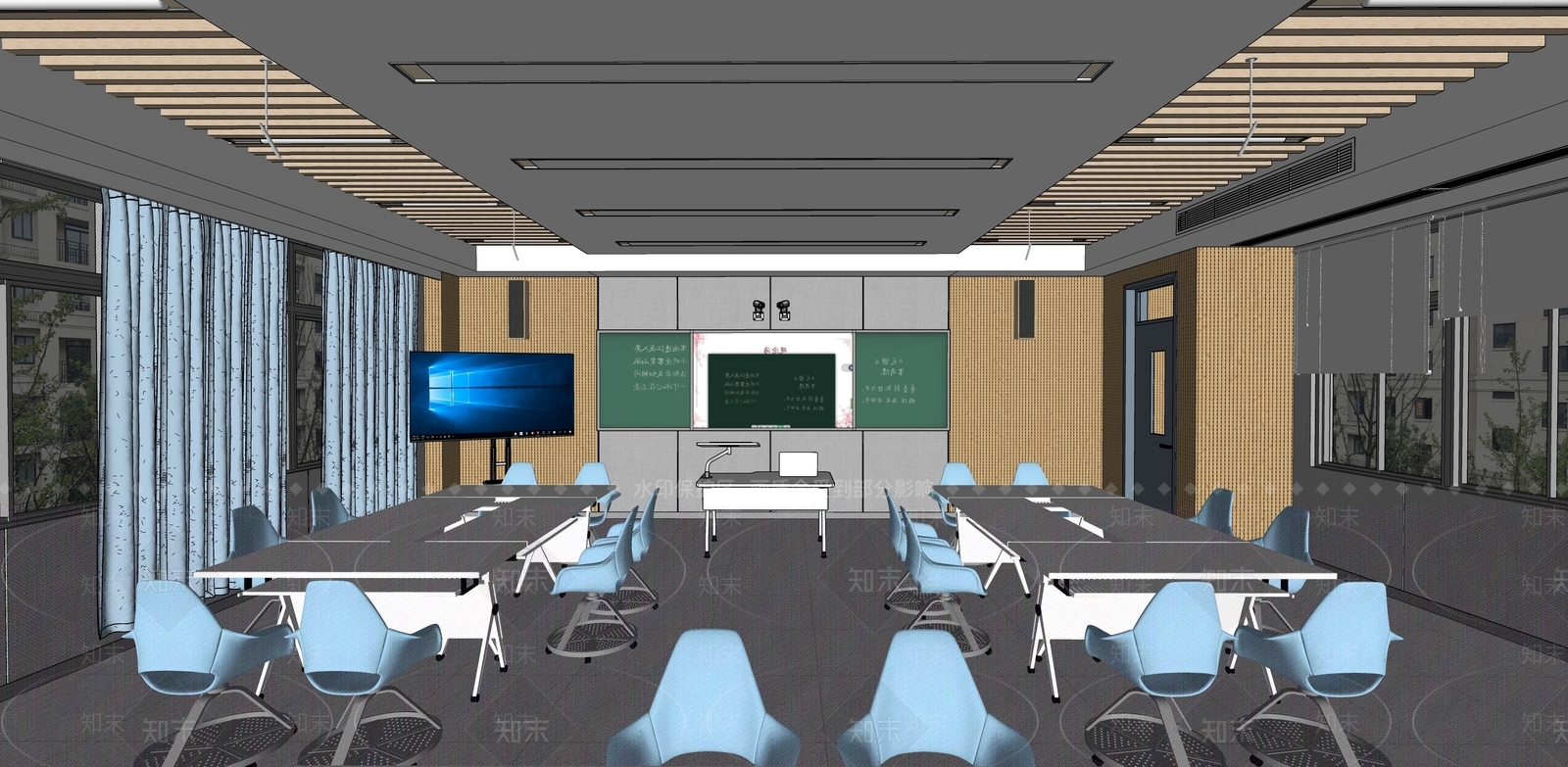 现代其他学校空间SU模型下载【ID:1198295455】