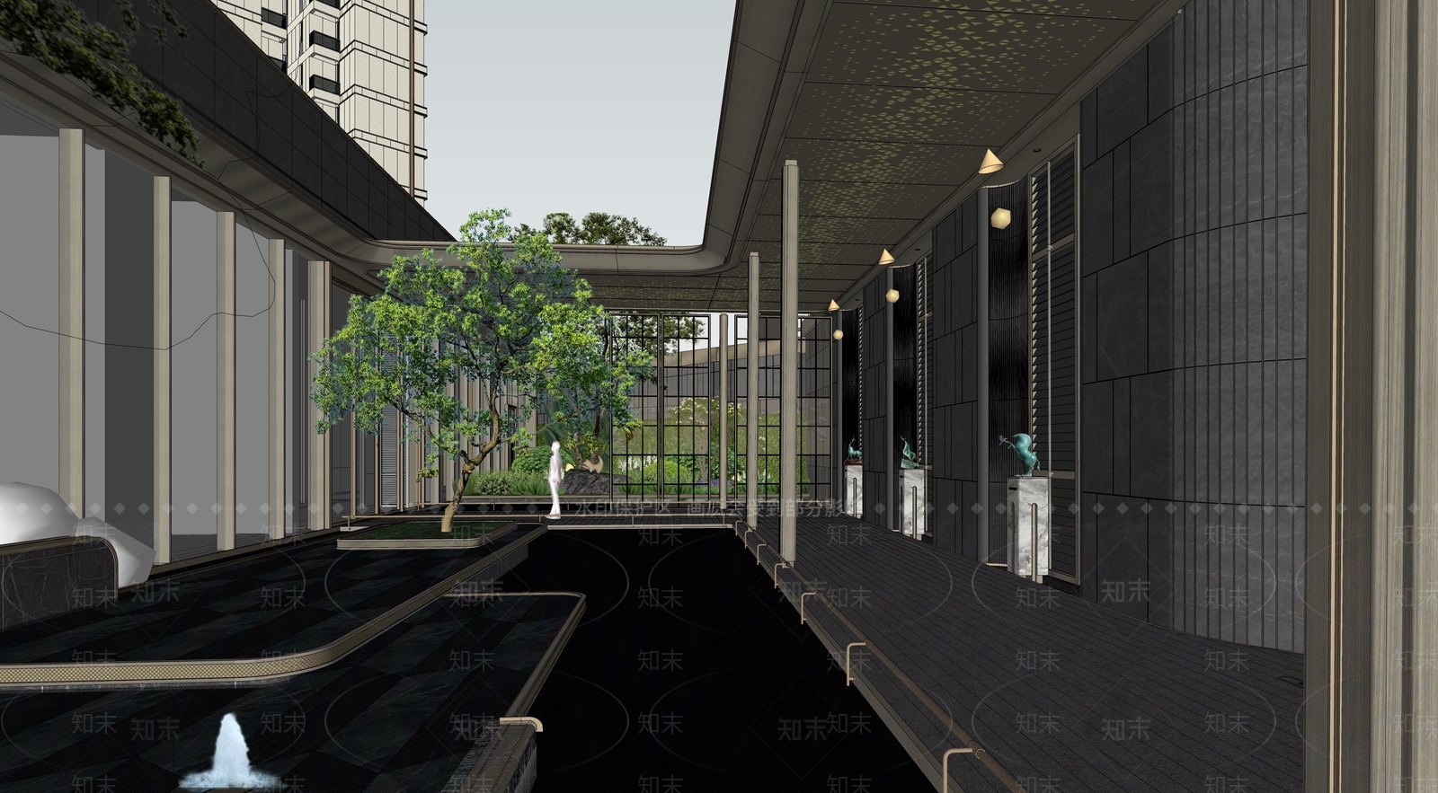 现代轻奢小区建筑SU模型下载【ID:1198297702】