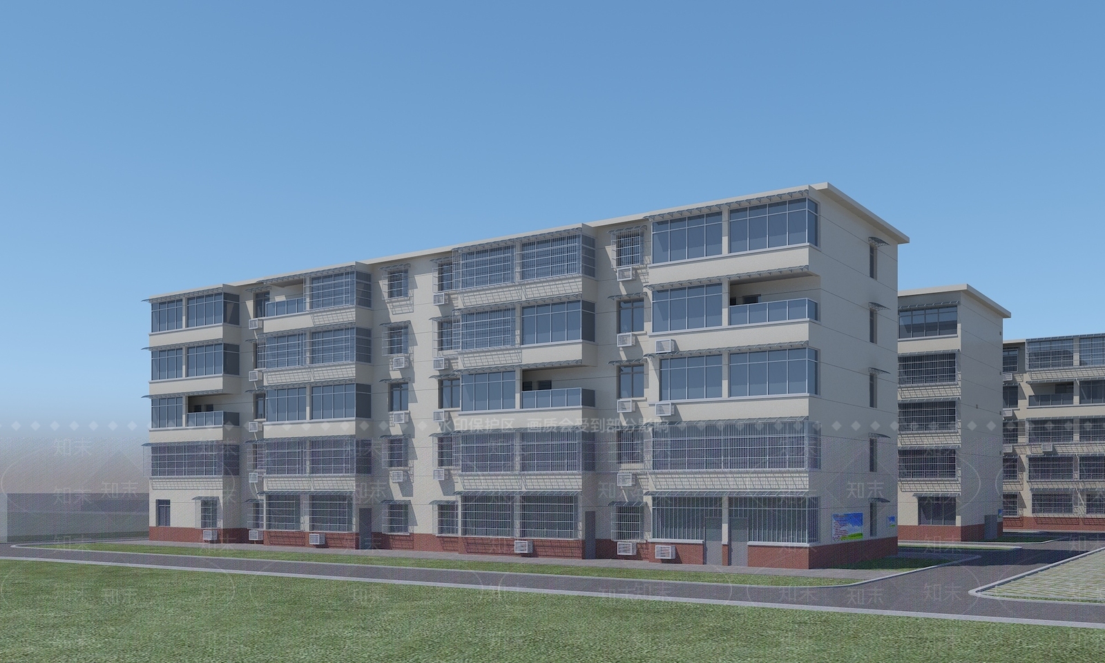 现代多层住宅楼3D模型下载【ID:1198296749】