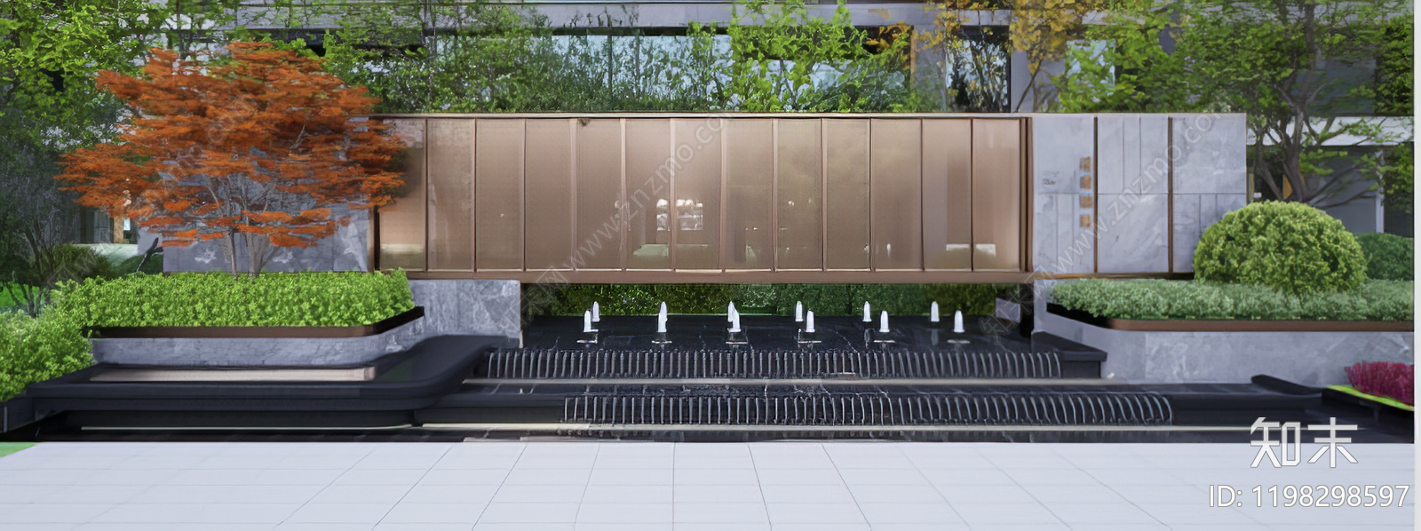 新中式中式水景施工图下载【ID:1198298597】