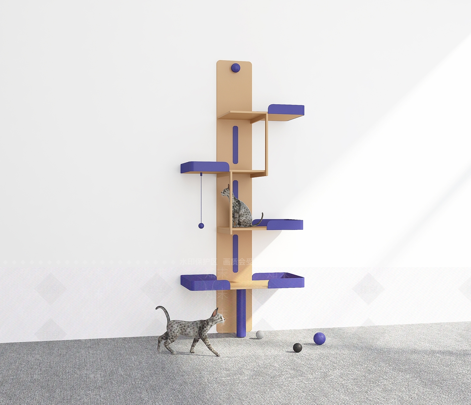 猫爬架3D模型下载【ID:1198300867】