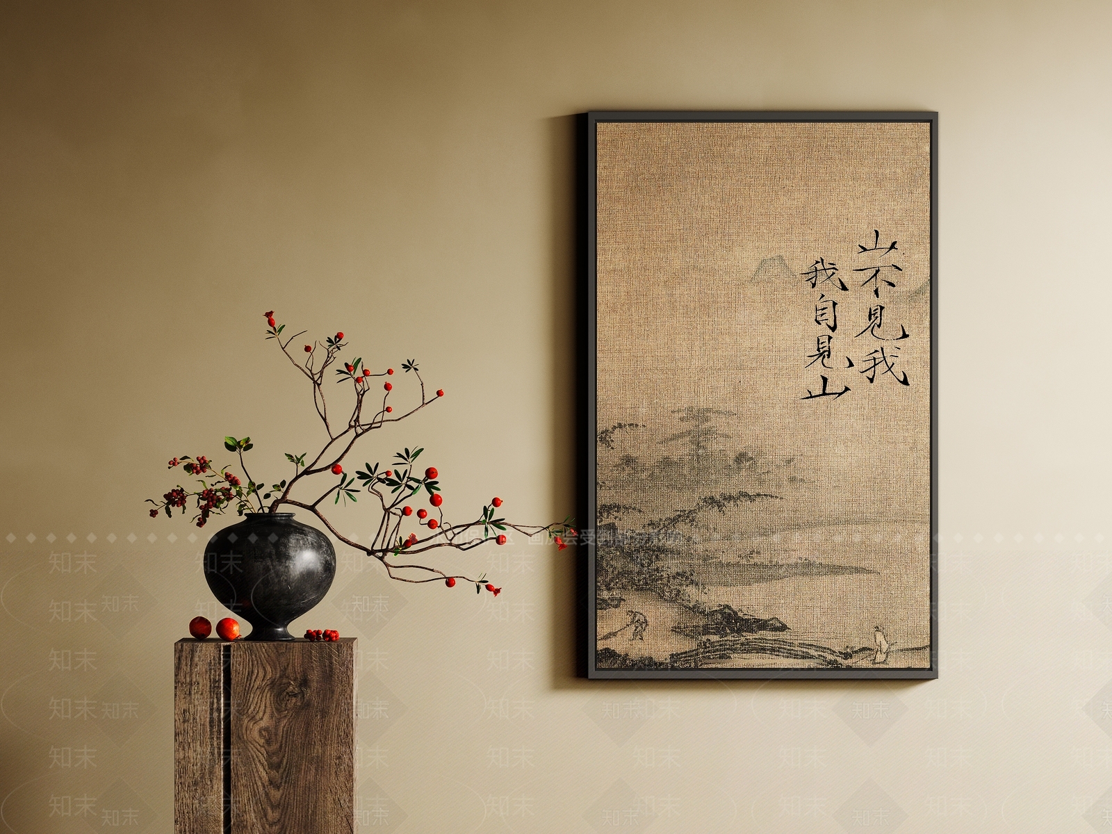 新中式中式宋式挂画3D模型下载【ID:1198302431】