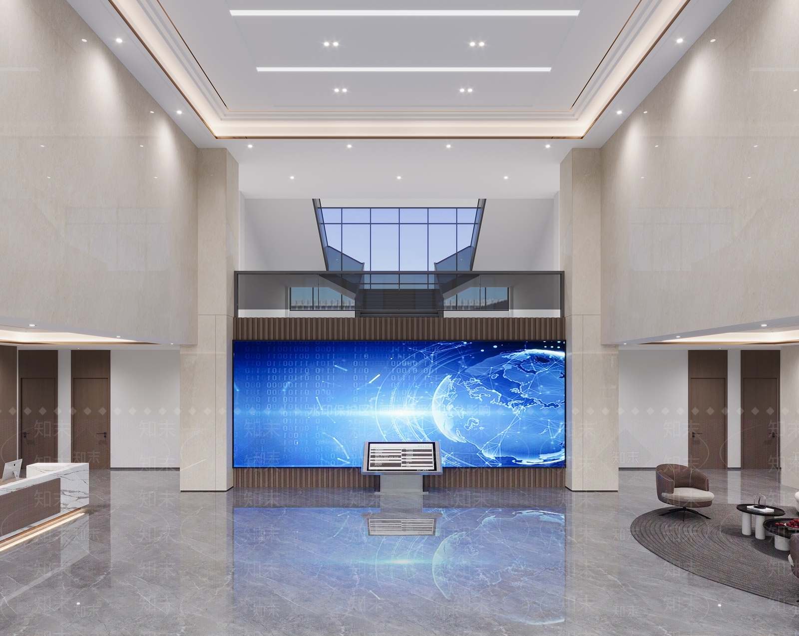 现代办公大厅3D模型下载【ID:1198315034】