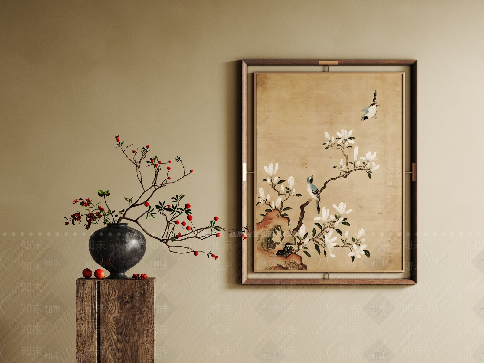 新中式中式宋式挂画3D模型下载【ID:1198302769】