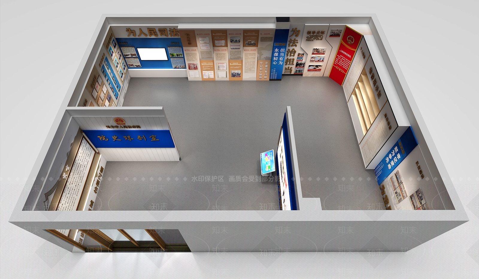 现代党建展厅3D模型下载【ID:1198303605】