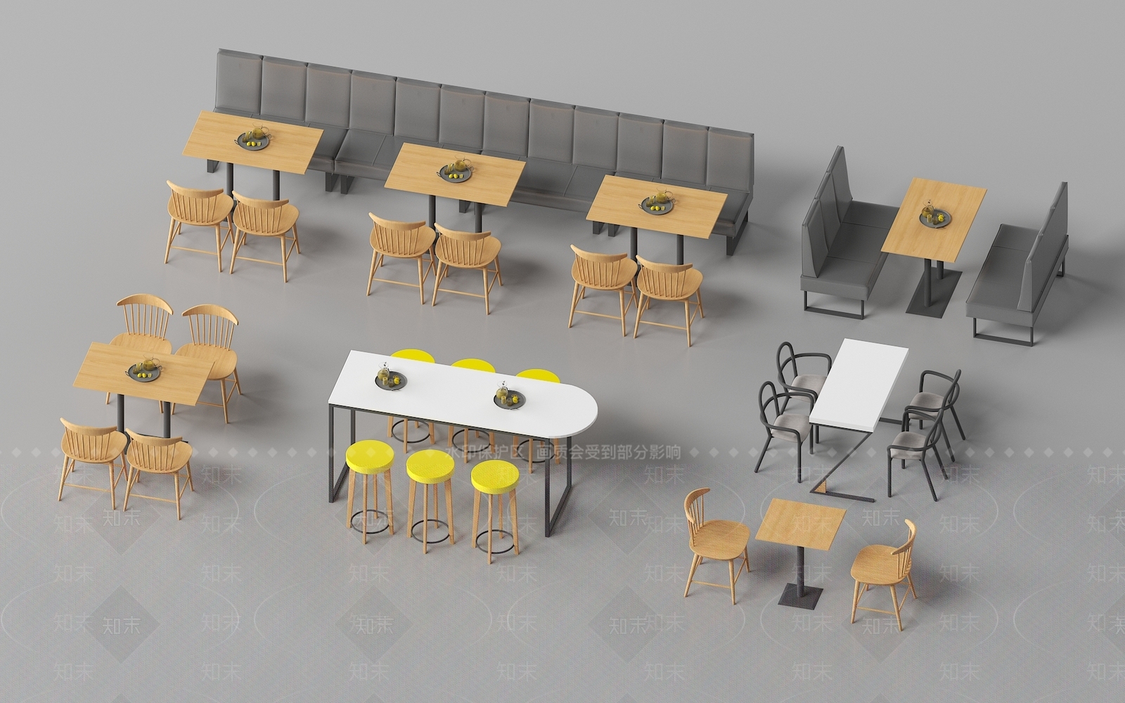 现代餐桌椅3D模型下载【ID:1198304244】