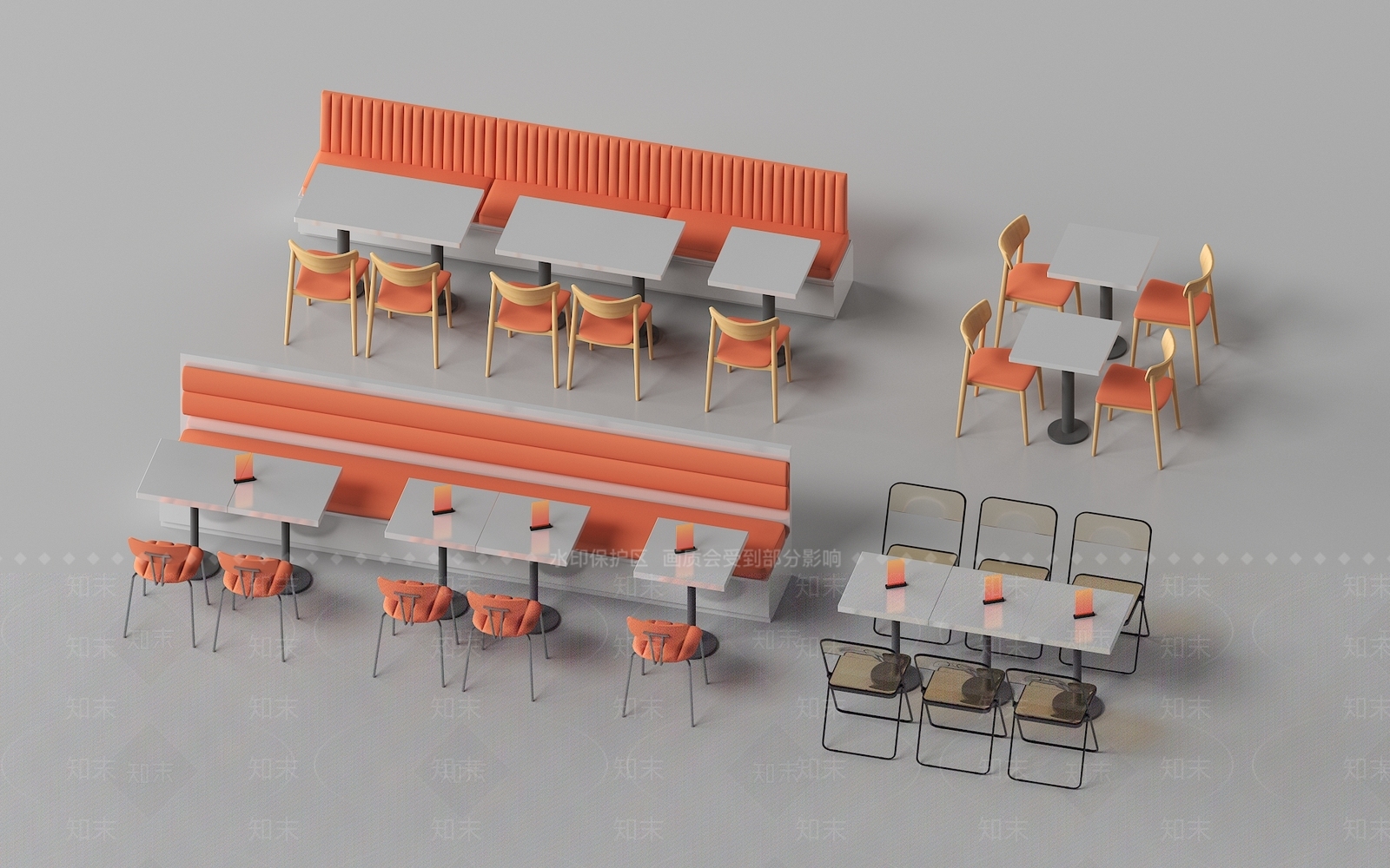 现代餐桌椅3D模型下载【ID:1198304392】