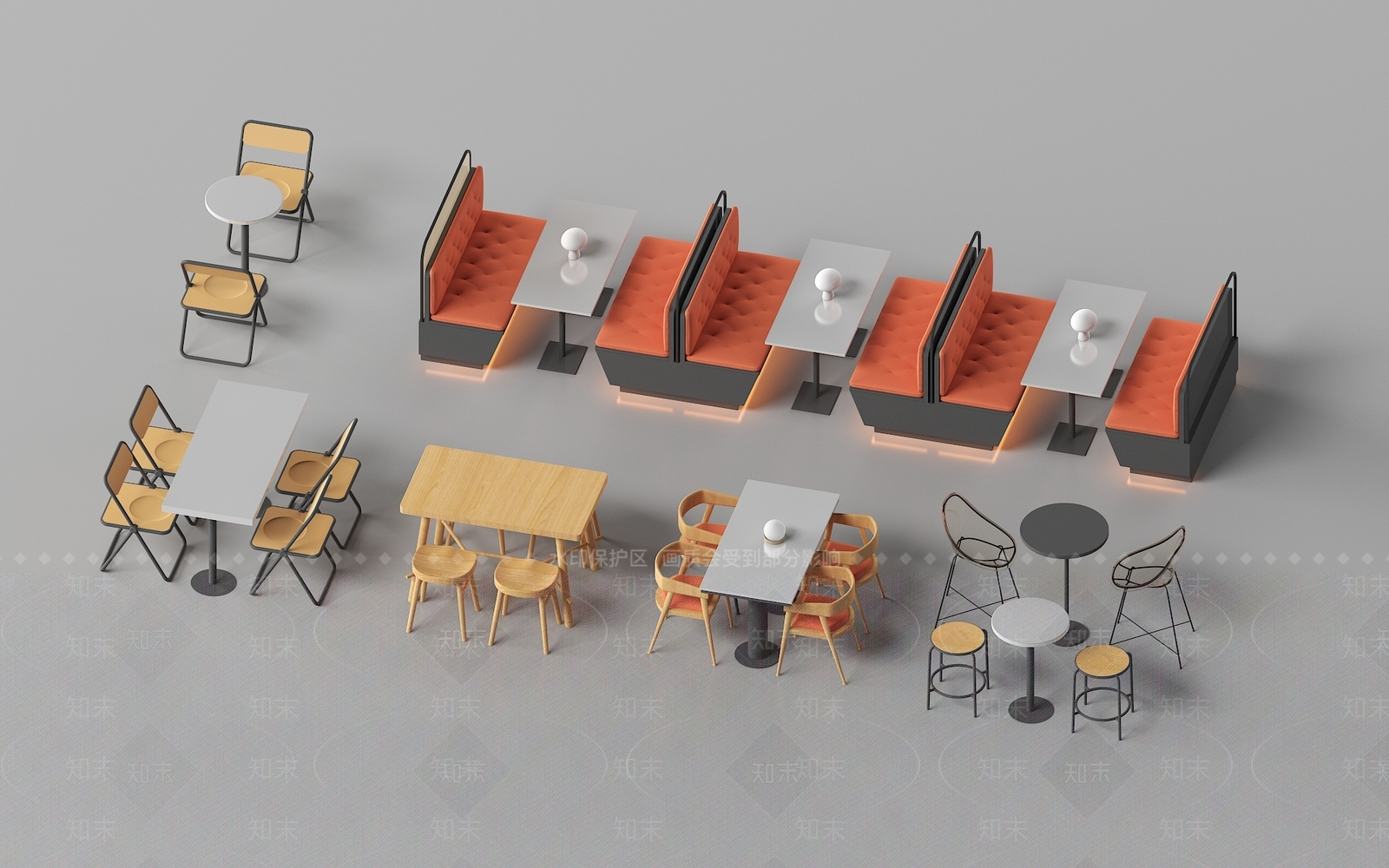现代餐桌椅3D模型下载【ID:1198304455】