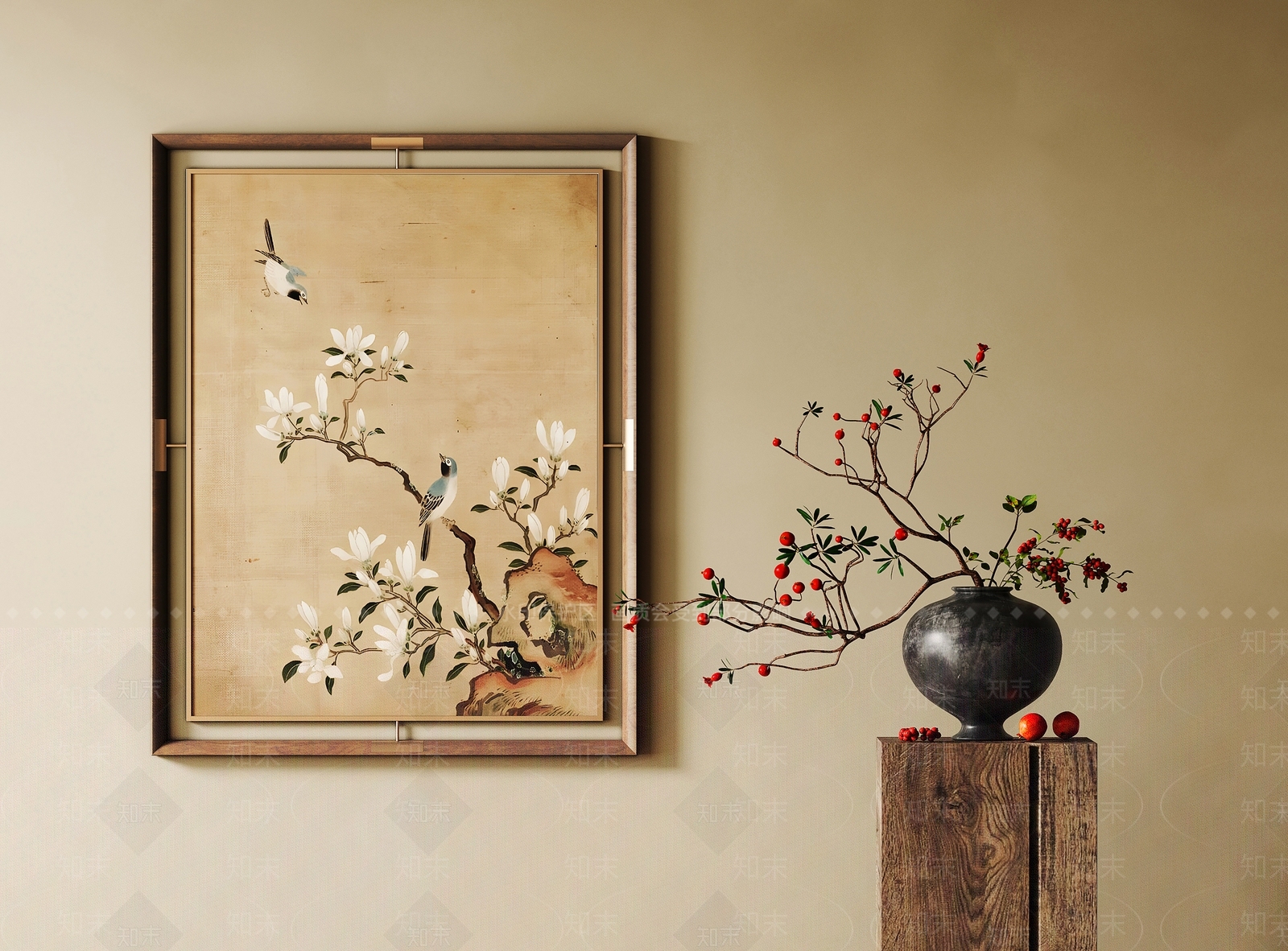 新中式中式挂画SU模型下载【ID:1198305179】