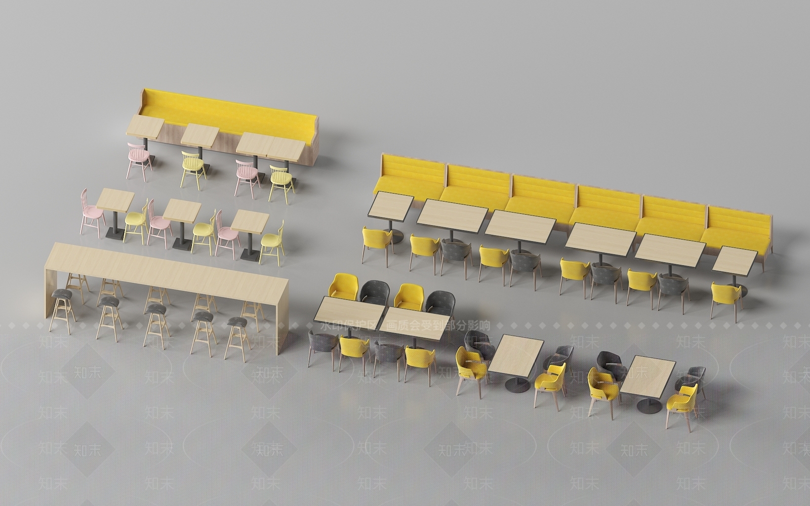现代餐桌椅3D模型下载【ID:1198304666】